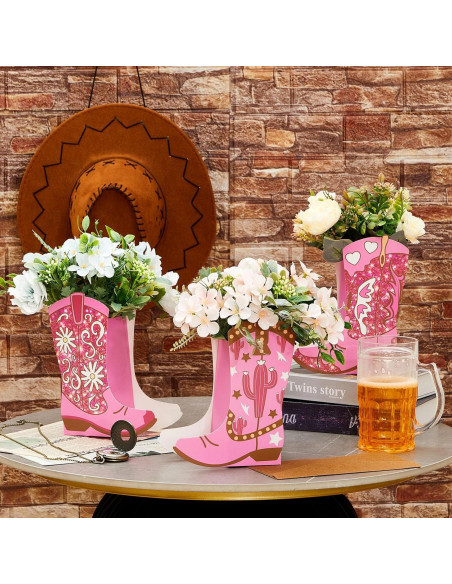 12 Cajas de Flores en Forma de Bota Vaquera Memorywuu Rosa 12 Cajas de Flores en Forma de Bota Vaquera Memorywuu Rosa