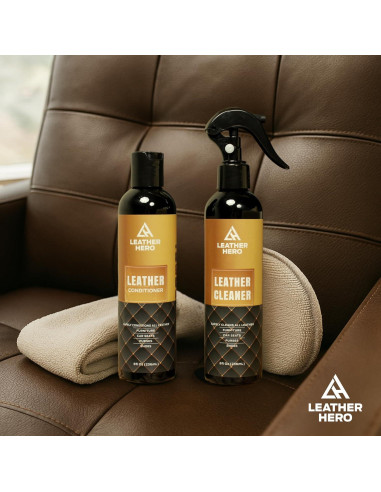 Kit Limpiador y Acondicionador de Cuero Leather Hero 4 Piezas