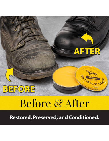 Jabón Fiebing para Cuero Amarillo 99.22 g - Limpiador y Acondicionador