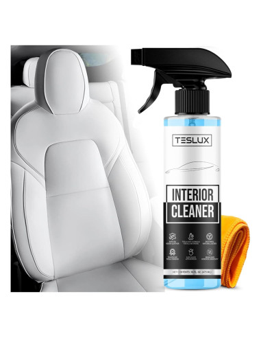 Limpiador Interior Teslux 16oz para Tesla Cuero Vegano Blanco y Negro