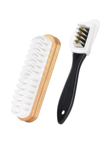 Kit de Cepillos para Zapatos Koudecy - 2 Piezas de Madera