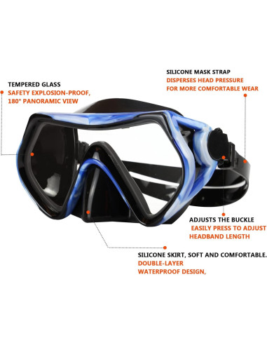 Máscara de Snorkel DIPUKI TC6115 para Adultos y Jóvenes