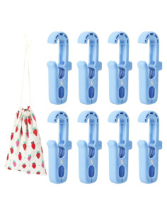 8 Clips de Plástico Jydesicr para Colgar Ropa y Toallas Azul