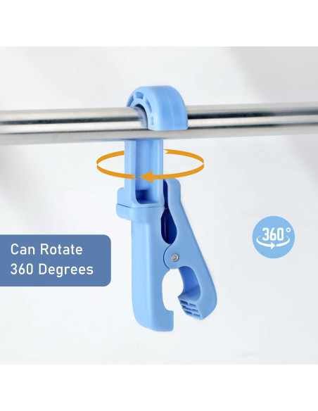 8 Clips de Plástico Jydesicr para Colgar Ropa y Toallas Azul