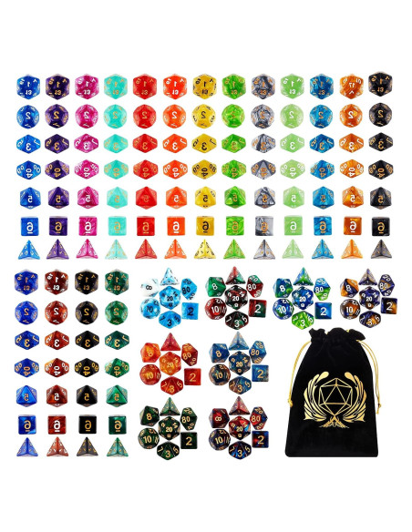 Conjunto de Dados DND VECTOP 175 Piezas con Bolsa de Franela Conjunto de Dados DND VECTOP 175 Piezas con Bolsa de Franela