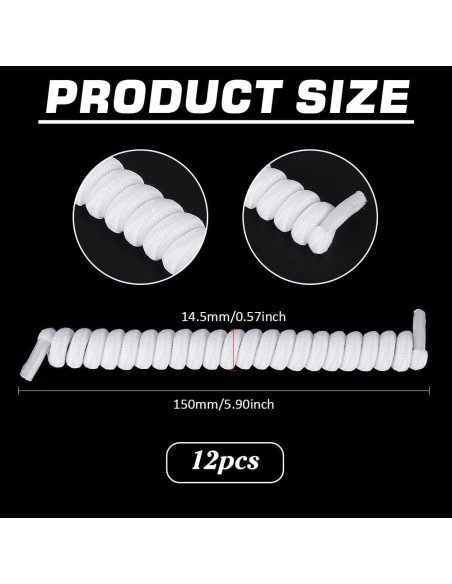 Cordones Rizados Elásticos BENECREAT 6 Pares 15cm Blanco Cordones Rizados Elásticos BENECREAT 6 Pares 15cm Blanco