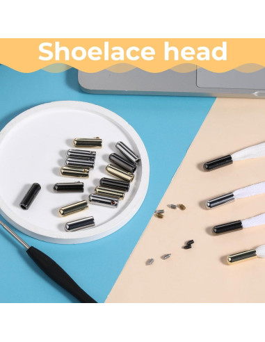24 Aglets Metálicos para Cordones de Zapatos Trinkrittey 7mm
