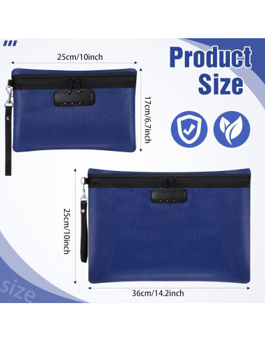 Bolsa de Documentos Nezyo A Prueba de Fuego 2 Pcs Azul