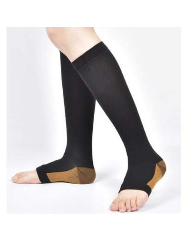 3 Pares Calcetines de Compresión Abiertos WOGOSVOR Negro S/M