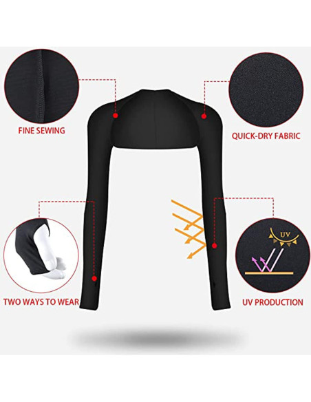 Chal Refrigerante UV para Mujeres HomTop - Talla Única Negro Chal Refrigerante UV para Mujeres HomTop - Talla Única Negro