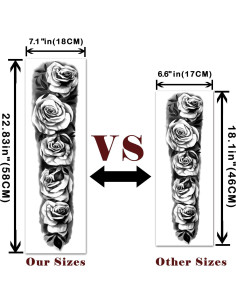 Tatuajes Temporales Extra Grandes Yazhiji - 18 Hojas 58x18cm 2