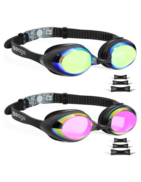 Gafas de Natación Antivaho Seago para Adultos Rosa y Dorado Gafas de Natación Antivaho Seago para Adultos Rosa y Dorado