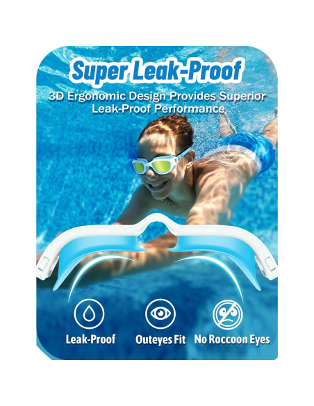 Gafas de natación Vvinca Kids, protección UV, ajuste cómodo Gafas de natación Vvinca Kids, protección UV, ajuste cómodo