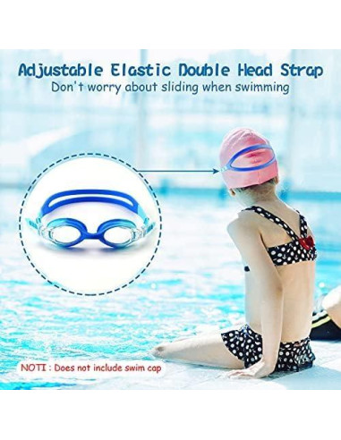 Gafas de natación COOLOO para niños, 2 paquetes, anti-vaho