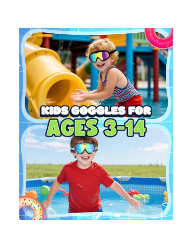 Gafas de natación Rantizon para niños, antiempañante UV, 3-14 años