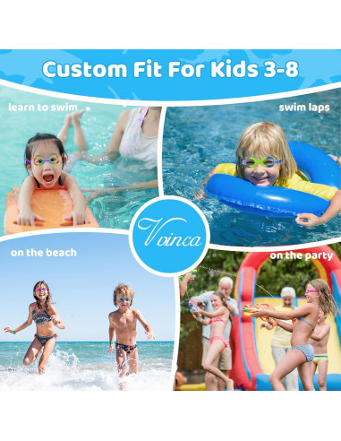 Gafas de natación Vvinca Kids anti-vaho y sin fugas