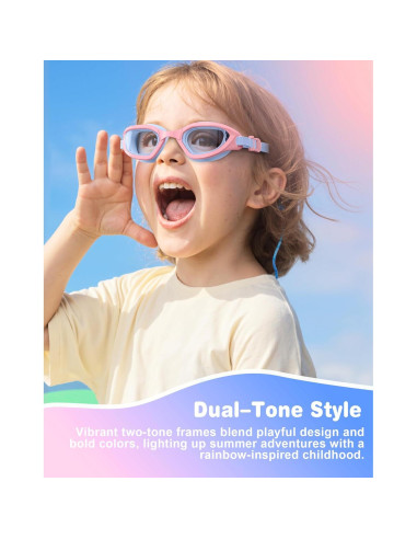 Gafas de natación para niños 6-14 años, anti-vaho y UV