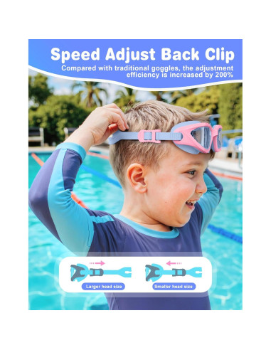 Gafas de natación para niños 6-14 años, anti-vaho y UV