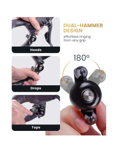 Timbre de Bicicleta RAVEMEN Q3 Doble Martillo 47mm Negro 2