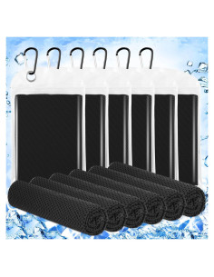 Toallas Enfriadoras Hosuly 6 Piezas 101.6x30.5 cm Negro