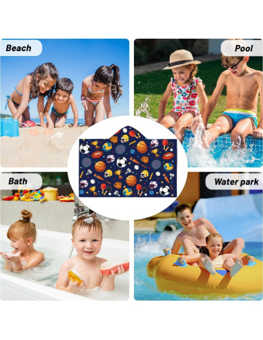 Toalla de Playa HEIFAM para Niños con Balones Deportivos 127x76cm