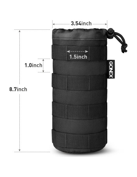 Funda Táctica MOLLE para Botella de Agua Gonex Negra 900D Funda Táctica MOLLE para Botella de Agua Gonex Negra 900D