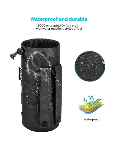 Funda Táctica MOLLE para Botella de Agua Gonex Negra 900D Funda Táctica MOLLE para Botella de Agua Gonex Negra 900D