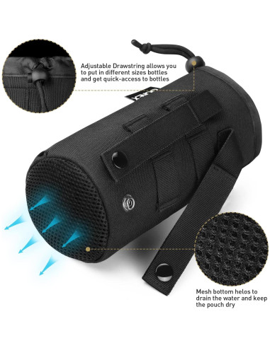 Funda Táctica MOLLE para Botella de Agua Gonex Negra 900D