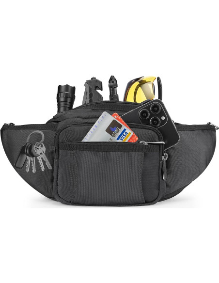 Bolsa de Cintura NOOLA para Senderismo y Ciclismo - Negro Bolsa de Cintura NOOLA para Senderismo y Ciclismo - Negro