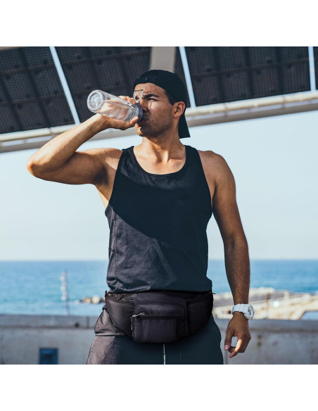 Bolsa de Cintura NOOLA para Senderismo y Ciclismo - Negro Bolsa de Cintura NOOLA para Senderismo y Ciclismo - Negro
