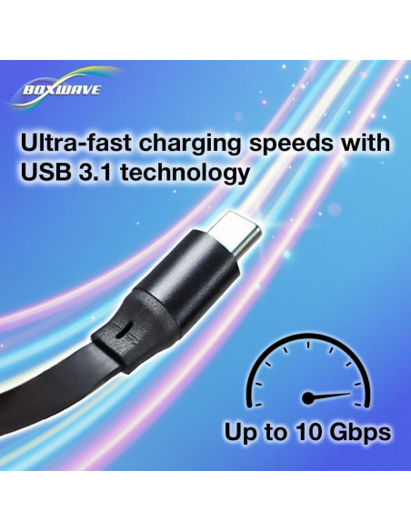 Cable BoxWave USB Tipo-C Retráctil 240W para Lepow D15 Cable BoxWave USB Tipo-C Retráctil 240W para Lepow D15