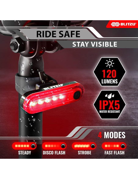 Juego de Luces para Bicicleta BLITZU Gator 390 LED USB-C Juego de Luces para Bicicleta BLITZU Gator 390 LED USB-C