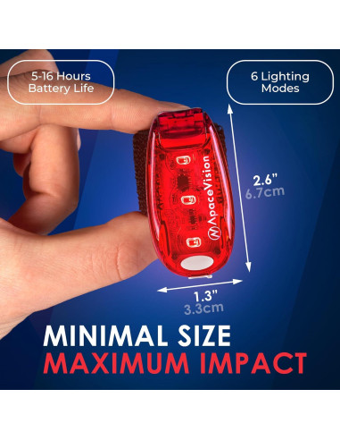 Luces de Seguridad LED Apace EverLightFX Rojo Recargables USB - Paquete de 2