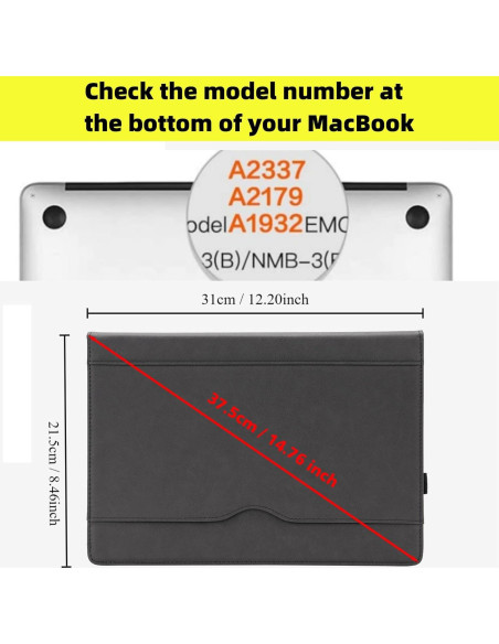 Funda de Cuero TYTX para MacBook Air 13" A2337 A2179 A1932 Funda de Cuero TYTX para MacBook Air 13" A2337 A2179 A1932