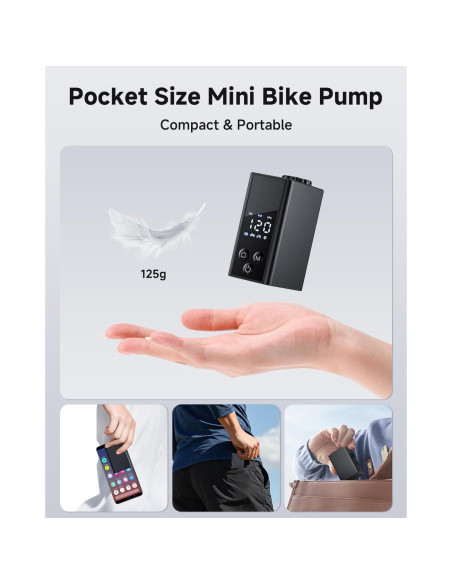 Mini Bomba de Neumáticos EXTRACTME con Manómetro Digital - Inflador Portátil para Bicicletas y Motocicletas Mini Bomba de Neumáticos EXTRACTME con Manómetro Digital - Inflador Portátil para Bicicletas y Motocicletas