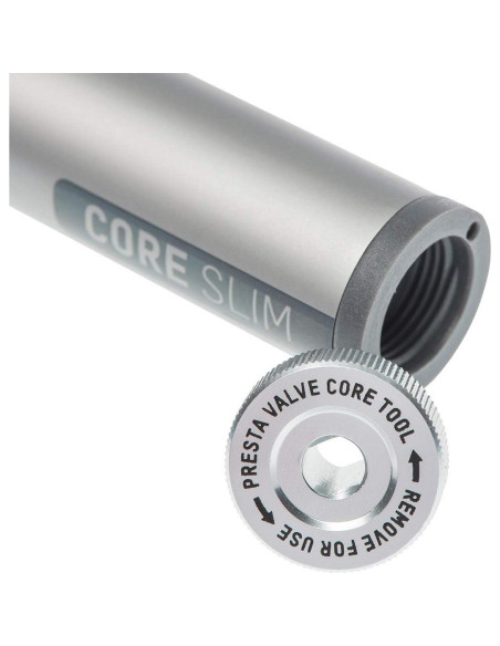 Bomba Mini de Bicicleta Blackburn Core Slim 120 PSI Plata Bomba Mini de Bicicleta Blackburn Core Slim 120 PSI Plata