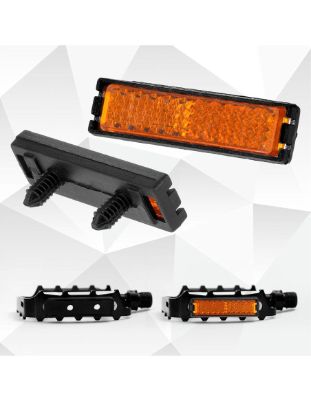 8 Reflectores de Pedal de Bicicleta TIESOME Naranja Seguridad 8 Reflectores de Pedal de Bicicleta TIESOME Naranja Seguridad