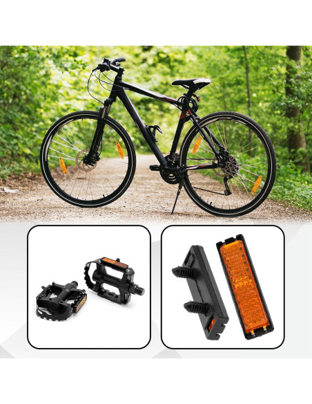 8 Reflectores de Pedal de Bicicleta TIESOME Naranja Seguridad 8 Reflectores de Pedal de Bicicleta TIESOME Naranja Seguridad