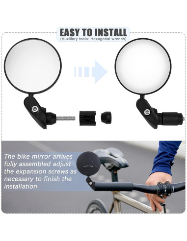 Espejos Retrovisores de Bicicleta TAGVO 360 Ajustables HD (2 PCS)
