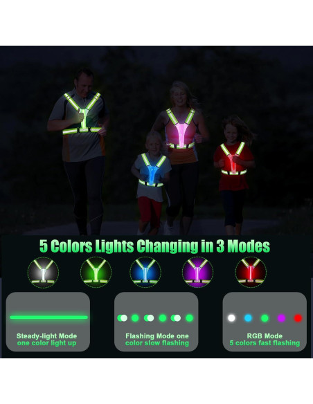 Chaleco Reflectante LED SAWNZC Verde Fluorescente Ajustable Chaleco Reflectante LED SAWNZC Verde Fluorescente Ajustable