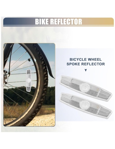 Reflectores de Bicicleta X AUTOHAUX 4 Pcs ABS Blanco 11.4x2.8cm