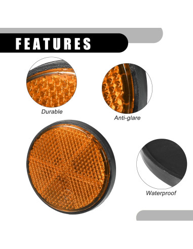 Reflectores Universales para Motocicleta Partuto - 6 Pcs Naranja