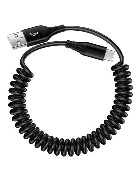 Cable USB a USB C Enrollado 3FT VIFIGEN Carga Rápida Cable USB a USB C Enrollado 3FT VIFIGEN Carga Rápida
