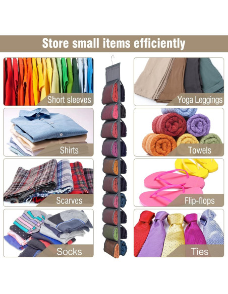 Aulock Organizador Colgante para Ropa 2 Piezas Gris 40 Compartimentos Aulock Organizador Colgante para Ropa 2 Piezas Gris 40 Compartimentos