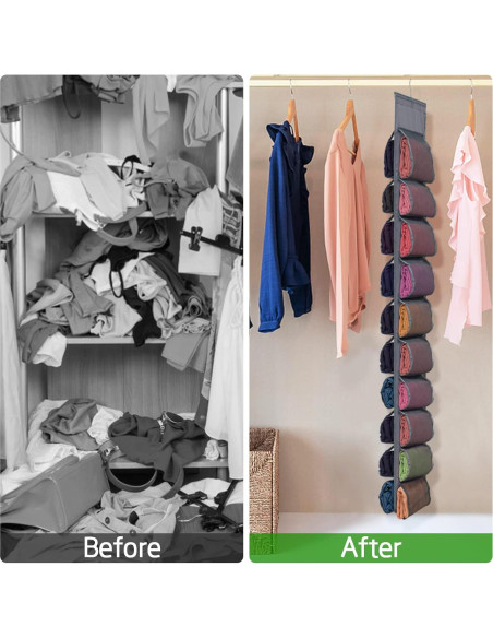 Aulock Organizador Colgante para Ropa 2 Piezas Gris 40 Compartimentos Aulock Organizador Colgante para Ropa 2 Piezas Gris 40 Compartimentos