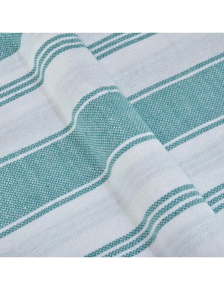 Toallas de Playa Peshtemal GLAMBURG Set de 6 Algodón 91x180 cm Verde Azulado Toallas de Playa Peshtemal GLAMBURG Set de 6 Algodón 91x180 cm Verde Azulado