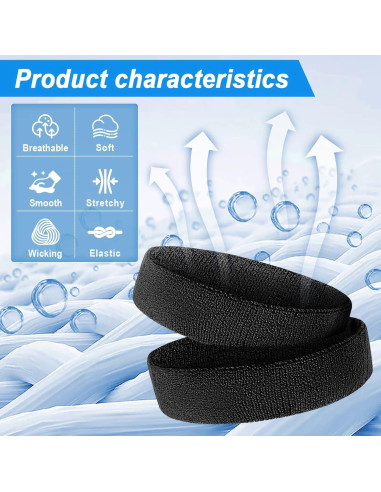 Banda de Sudor Deportiva Jueerun 4 Pcs Algodón Unisex