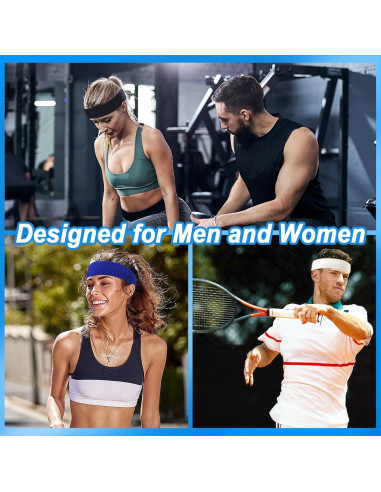Banda de Sudor Deportiva Jueerun 4 Pcs Algodón Unisex