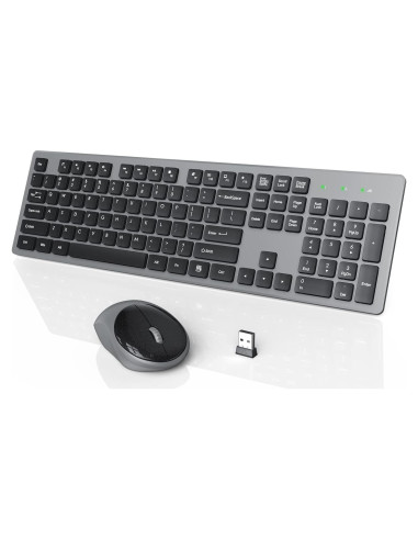 Combo Teclado y Ratón Inalámbricos WisFox USB Silencioso