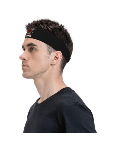 Diadema Deportiva Unisex QIZYOQA Absorbente de Sudor Negra